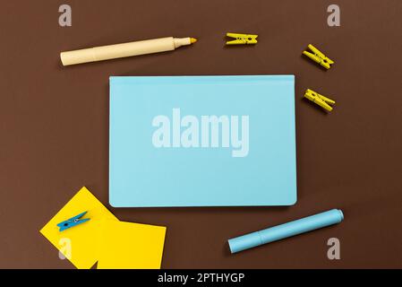 Multiple Assorted Collection Office Stationery Photo Placed Over Table Stock Photo