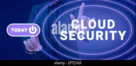 Handwriting text Cloud Security, Conceptual photo Imposing a secured system of existing data in the Internet Stock Photo