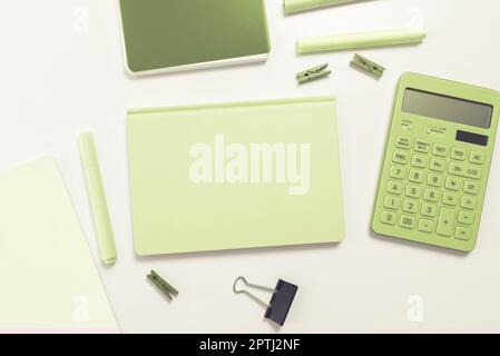 Multiple Assorted Collection Office Stationery Photo Placed Over Table Stock Photo