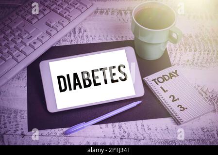Writing displaying text Diabetes, Concept meaning any of various