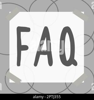 Writing displaying text Faq, Business idea list of frequently asked questions and answers on a particular topic Stock Photo