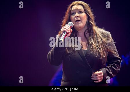 Huntsville, United States. 25th Apr, 2023. Gretchen Wilson performs at Still Playin' Possum - George Jones Tribute at Propst Arena on April 25, 2023 in Huntsville, Alabama. Credit: Jamie Gilliam/The Photo Access Credit: The Photo Access/Alamy Live News Stock Photo