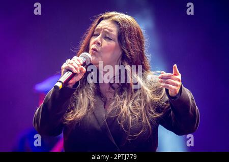 Gretchen Wilson performs at Still Playin' Possum - George Jones Tribute at Propst Arena on April 25, 2023 in Huntsville, Alabama. Credit: Jamie Gilliam/The Photo Access Stock Photo