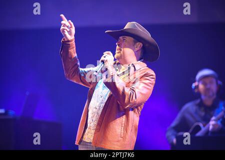 Huntsville, United States. 25th Apr, 2023. Musician Heath Wright performs at Still Playin' Possum - George Jones Tribute at Propst Arena on April 25, 2023 in Huntsville, Alabama. Credit: Jamie Gilliam/The Photo Access Credit: The Photo Access/Alamy Live News Stock Photo