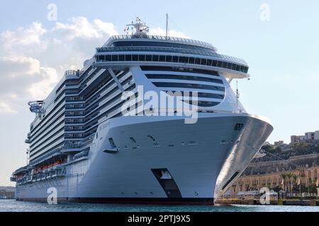 MSC Seaview in the Grand Harbour - Valletta, Malta Stock Photo