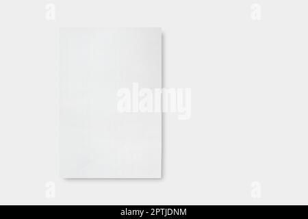 White Paper sheet isolated on white background included clipping path. Top view Stock Photo