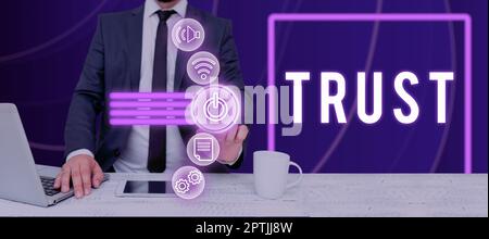 Handwriting text Trust, Word Written on firm belief in the reliability truth ability or strength of someone Stock Photo