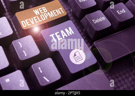 Text showing inspiration Web Development Team, Word for in control of all the processes throughout the entire project Stock Photo
