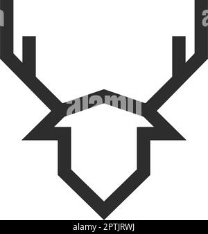 Deer head  ilustration icon vector design Stock Vector