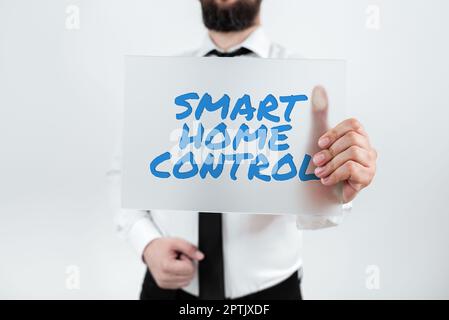 Text showing inspiration Smart Home Control, Word for Internet of things technology of automation system Stock Photo