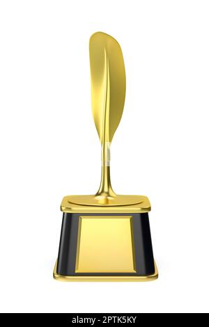 Front view of golden trophy for rowing, kayaking, canoeing or other sports Stock Photo