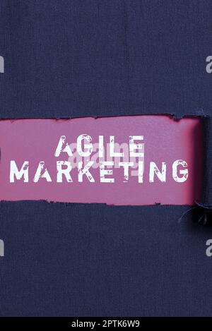 Hand writing sign Agile Marketing, Business showcase focusing team efforts that deliver value to the endcustomer Stock Photo