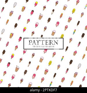 Draft ice cream pattern on white background - Vector illustration Stock ...