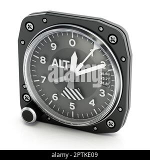 Altimeter isolated on white background. 3D illustration. Stock Photo