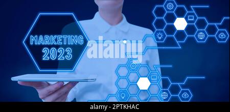 Conceptual display Marketing 2023, Business showcase Commercial trends for 2023 New Year promotional event Stock Photo