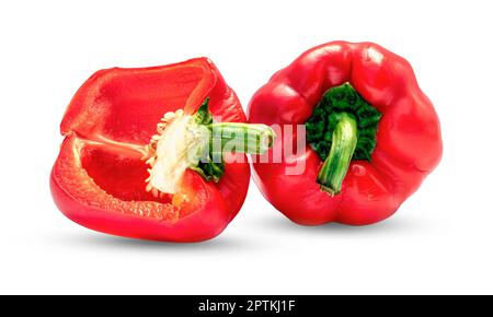 Bell pepper isolated on white background with clipping path. Stock Photo