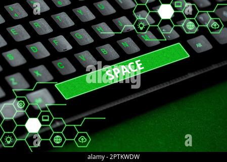 Writing displaying text Space, Word for continuous area or expanse which is free available unoccupied Stock Photo