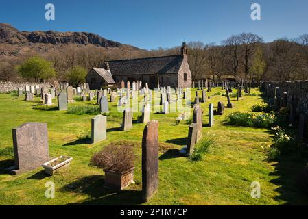 St Catherine's church, Eskdale Parish Church and graveyard, in the spring sunshine. Boot, Eskdale valley. St Catherine's is an anglican church. Stock Photo