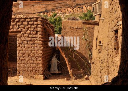 Nicolas Remene / Le Pictorium -  Ende Bandiagara region Dogon Country -  1/11/2010  -  Mali / Bandiagara / Teli  -  The village of Teli at the bottom Stock Photo