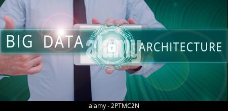 Conceptual caption Big Data Architecture, Business showcase designed to handle the analysis of too large data Stock Photo