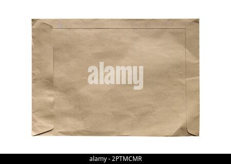 Brown paper envelope isolated on white background. Object with clipping path Stock Photo