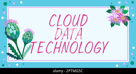 Sign displaying Cloud Data Technology, Conceptual photo Save and access data and programs over the Internet Stock Photo