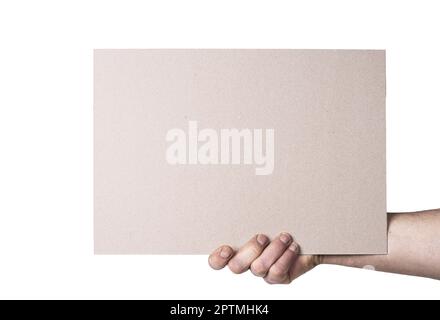 a cardboard sign held in hand Stock Photo - Alamy