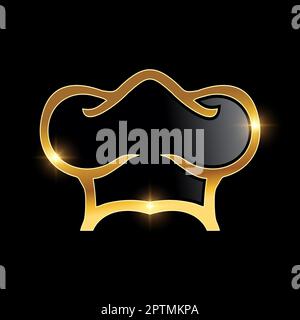 Golden Luxury Chef Hat Vector Icon Stock Vector