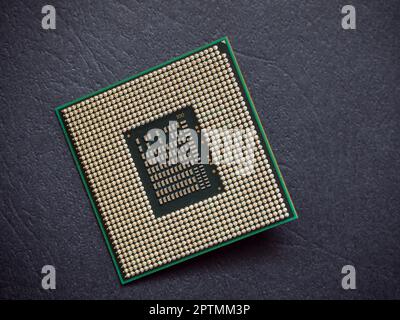 Isolated processor unit on black background. Stock Photo