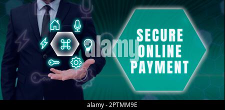 Writing displaying text Secure Online Payment, Business showcase Protected online system of paying goods and services Stock Photo