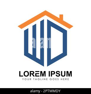Home Monogram Logo Initial Letters WD Stock Vector
