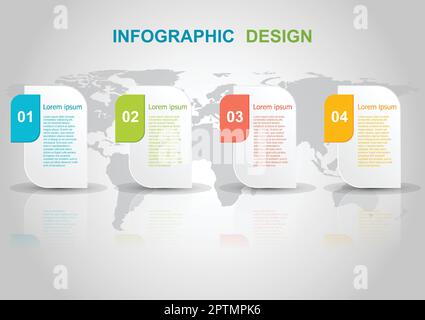 Infographic design template with reflect on gray background Stock Vector
