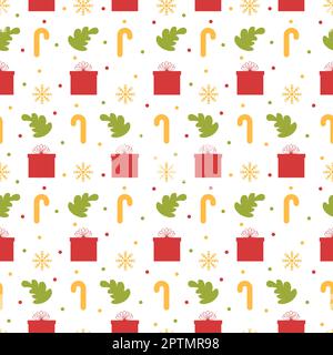 Boxing Day Sale Seamless Pattern Design with Glove and Gift Box for Promotion or Shopping on Template Hand Drawn Cartoon Flat Illustration Stock Vector
