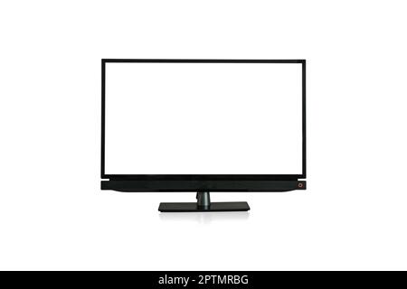 Smart TV with blank screen Isolated on white background included clipping path. Stock Photo