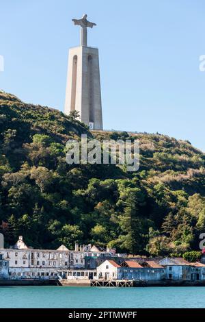 Christ the King statue against sky, Setubal, Lisbon, Portugal Stock Photo