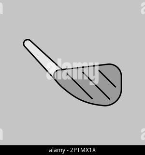 Single piece of chop lamb with bone vector grayscale icon food meat. Barbecue and bbq grill sign. Graph symbol for cooking web site and apps design, l Stock Photo