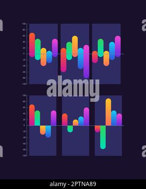 Positive and negative gradient infographic chart design template Stock ...