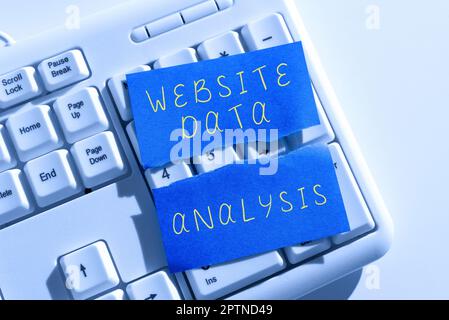 Conceptual display Website Data Analysis, Word Written on analysis and report of web data for enhancing webpage Stock Photo