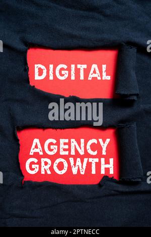 Handwriting text Digital Agency Growth, Concept meaning Progress of graphic design and copywriting business Stock Photo