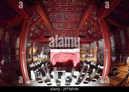 BAODING, CHINA - APRIL 28, 2023 - The reception room of the master of the middle chamber of Liu Sheng's tomb in Baoding city, Hebei province, China, A Stock Photo