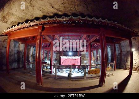 BAODING, CHINA - APRIL 28, 2023 - The reception room of the master of the middle chamber of Liu Sheng's tomb in Baoding city, Hebei province, China, A Stock Photo