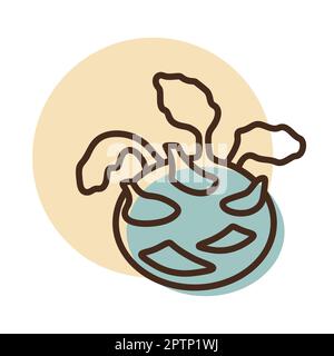 Kohlrabi or German Turnip isolated vector icon Stock Vector