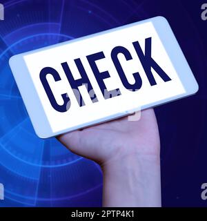 Sign displaying Check, Concept meaning Mark Click on a box in order to select a particular option on a form Stock Photo