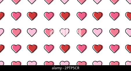 Red hearts seamless repeat pattern background. Stock Vector