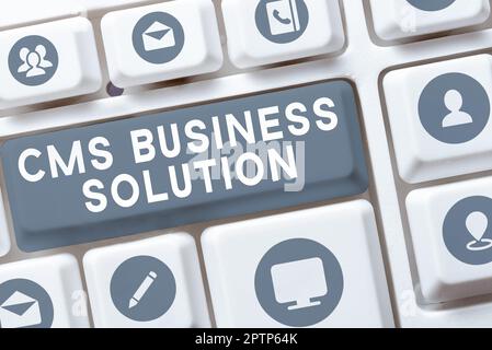 Inspiration showing sign Cms Business Solution, Business approach software application use to create and manage website Stock Photo