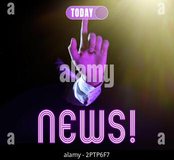 Handwriting text News, Word Written on newly received or noteworthy information about recent events actions Stock Photo