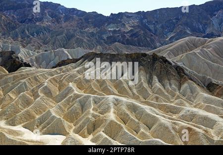 Erosional landscape of Zabriskie Point - Death Valley National Park, California Stock Photo