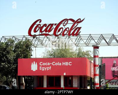 Cairo, Egypt, April 24 2023: CoCaCola Coca Cola HBC Coca-Cola Hellenic Bottling Company, Operating one of the largest soft drink operations in Egypt, Stock Photo