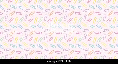 Colorful paper clips seamless repeat pattern background Stock Vector