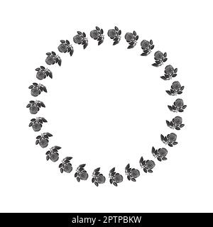 Floral Scandi Wreath In Quirky Vector Style Isolated On White 